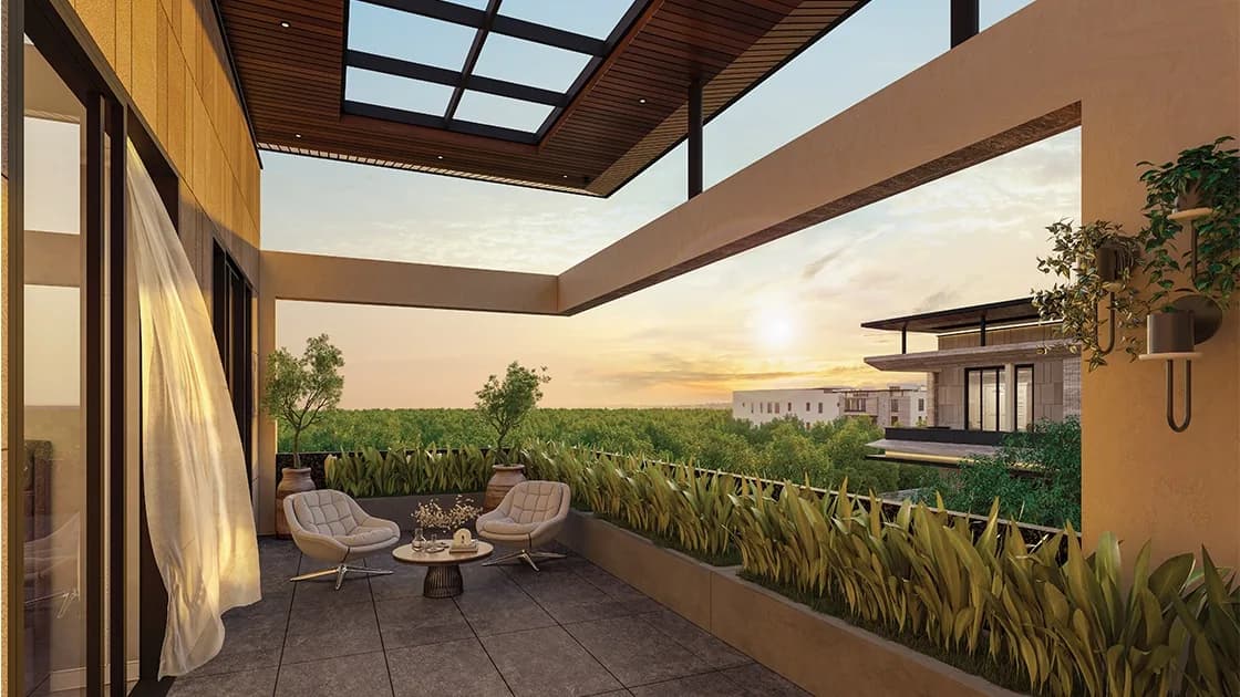 Modern interior with sustainable design